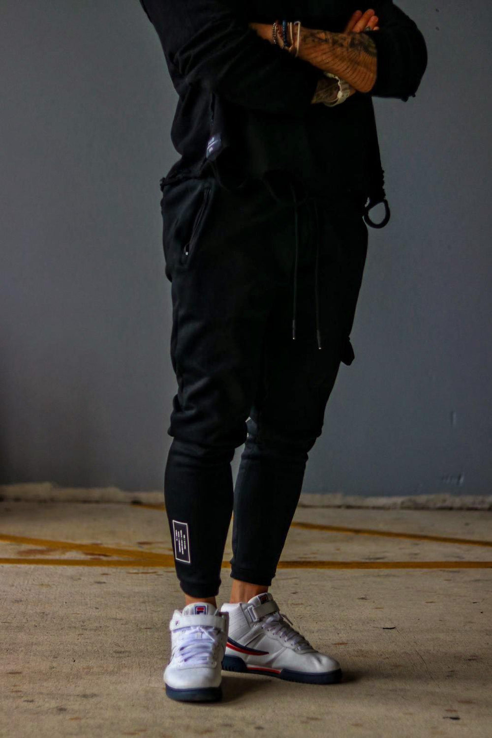 Size Up Black Fleece Tech Joggers