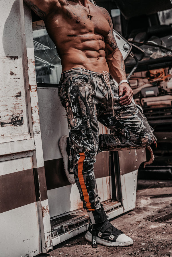 Size Up Camo Orange Stretch Cargo Pants