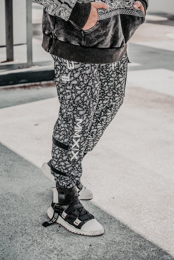 Size Up Black Paisley MMXIX Tech Joggers - Size Up Apparel